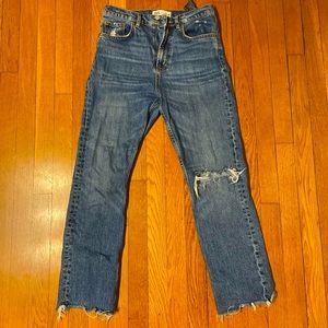 Zara One Ripped Straight Jeans